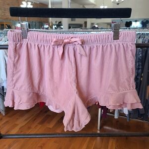 VS Velour Ruffled Lounge Shorts Size Medium Dusty Pink